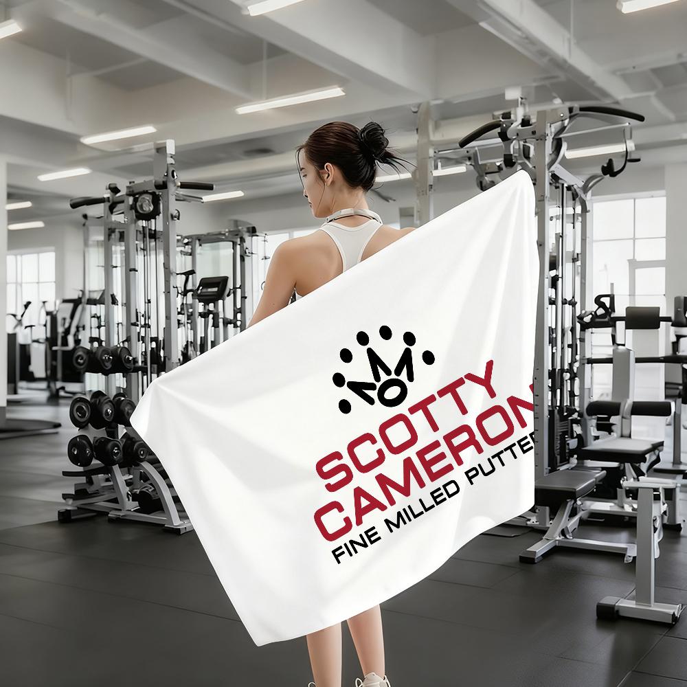 Модное полотенце S-Scotty-Y Logo C-Cameron, быстросохнущее, впитывающее, пляжное, для спорта, фитнеса, плавания и активного отдыха