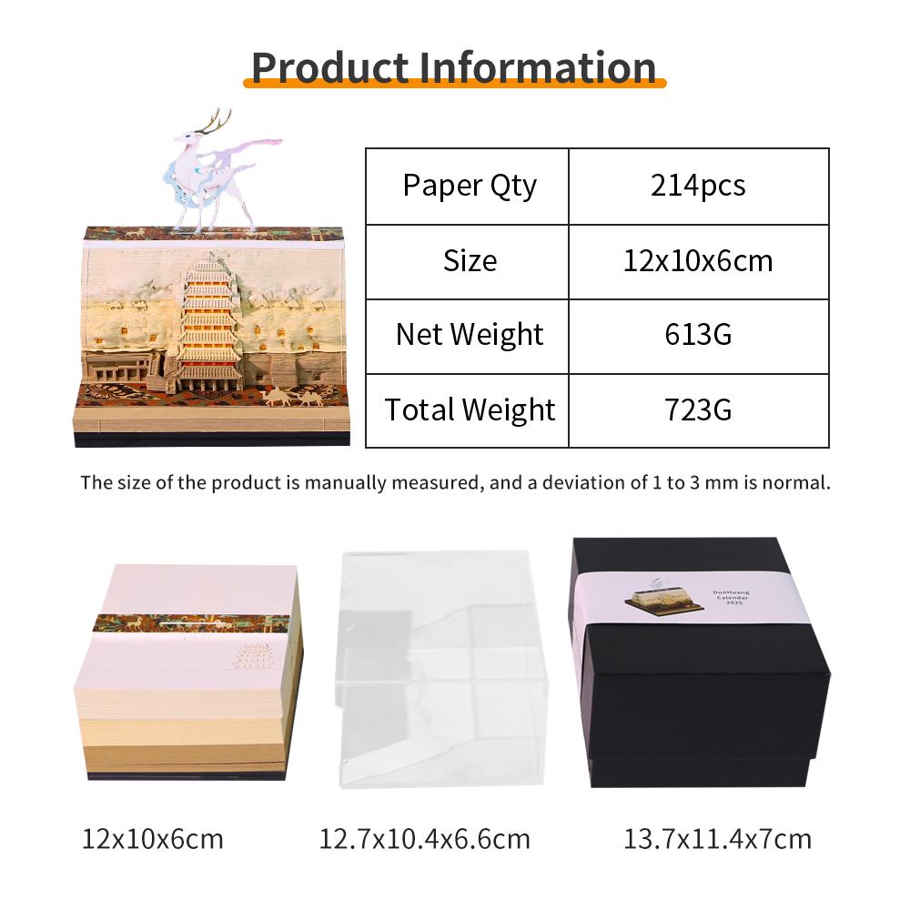 New Arrival Double-Sided 3D Calendar Sticky Notes Block Unique Business Gift Promo 3D Memo Pad with Low MOQ