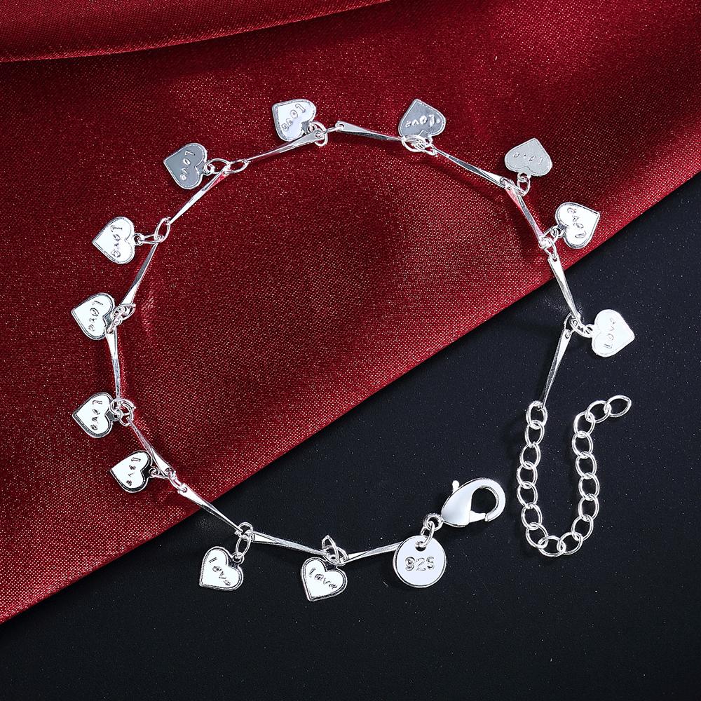 925 Sterling Silver Heart-shaped Bracelet Fashion Jewelry