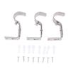 3Pcs Curtain Rod Bracket Adjustable Heavy Duty Curtain Rod Wall Bracket Hooks with Installation