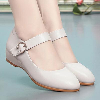 3см Универсальные Удобные Дышащие Туфли Мэри Джейн с неглубоким вырезом Женская обувь 2025 Плоская платформа Клинья Обувь Черные для мамы Работа Повседневные