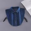 Women Fake Collar with Adjustable Straps Lapel Buttons Closure Detachable Shirt Collar Versatile Decoration