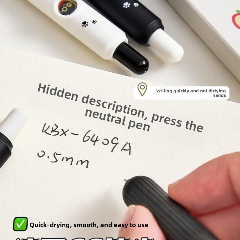 Kawaii Black Cat Cartoon Animal Pens Can Change Pattern Quick-Dry Black Ink Smooth Writing Gel Pens for School Office Kids Gift