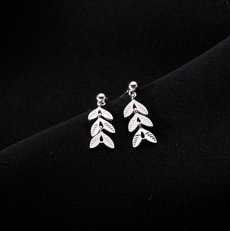 ANENJERY Простые изысканные серьги-гвоздики с листьями для женщин, осенняя атмосфера, серьги-капли с кисточками, ювелирные изделия, повседневная вечеринка