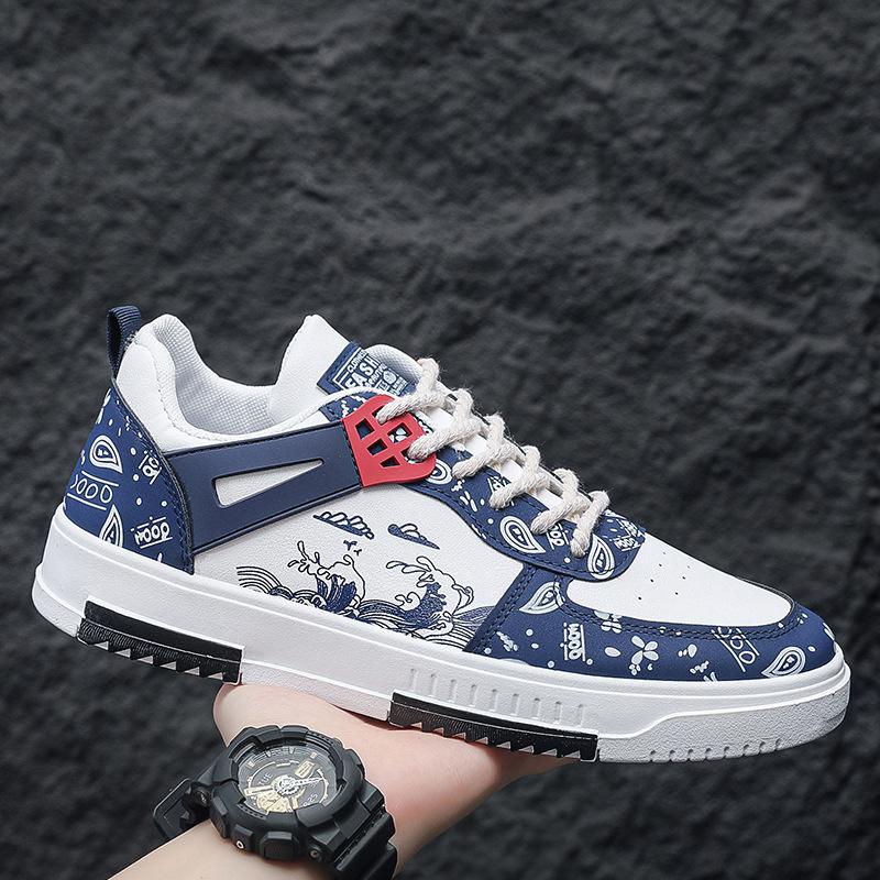 2025 Spring New Versatile Men's Shoes Board Shoes Casual Leather Shoes Korean Version Fashion Sports Student Shoes Trendy Shoes