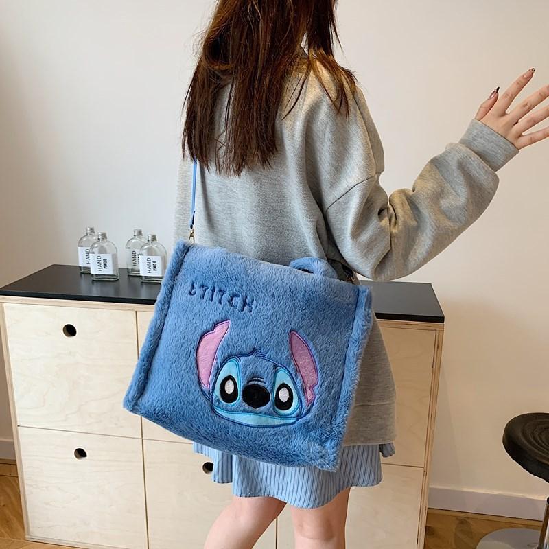 Hello Kitty Stitch Labubu Plush Shoulder Bag With Zipper Closure For Daily Casual Use