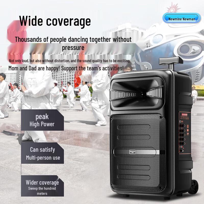 Newmine A12 12-inch Portable Outdoor Bluetooth Trolley Speaker