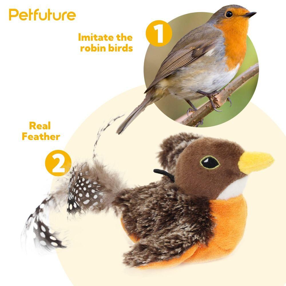 USB Машущая птица Воробей Игрушка для кошки Электронный питомец Симуляция Воробья Игрушка для скучающих кошек
