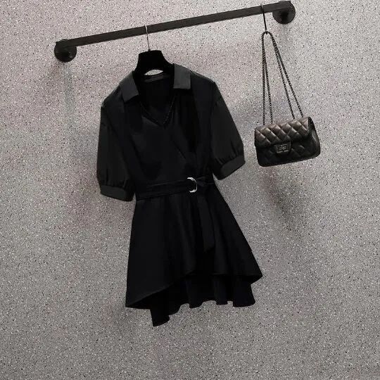 Новые модные весенне-осенние тонкие белые женские классические рубашки с длинным рукавом и поясом для офисной женской рабочей одежды, топы с v-образным вырезом, черная рубашка