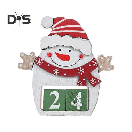 Рождественский Адвент-календарь с подвижным цифровым блоком Санта-Клаус, лось, снеговик, календарь обратного отсчета, рождественская табличка, настольное украшение, орнамент