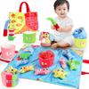 Montessori Fishing Educational Fabric Fishing Toy 29 Pieces Sanitation Law Includes Shape Color Recognition and Number Recognition and Felt Fishing