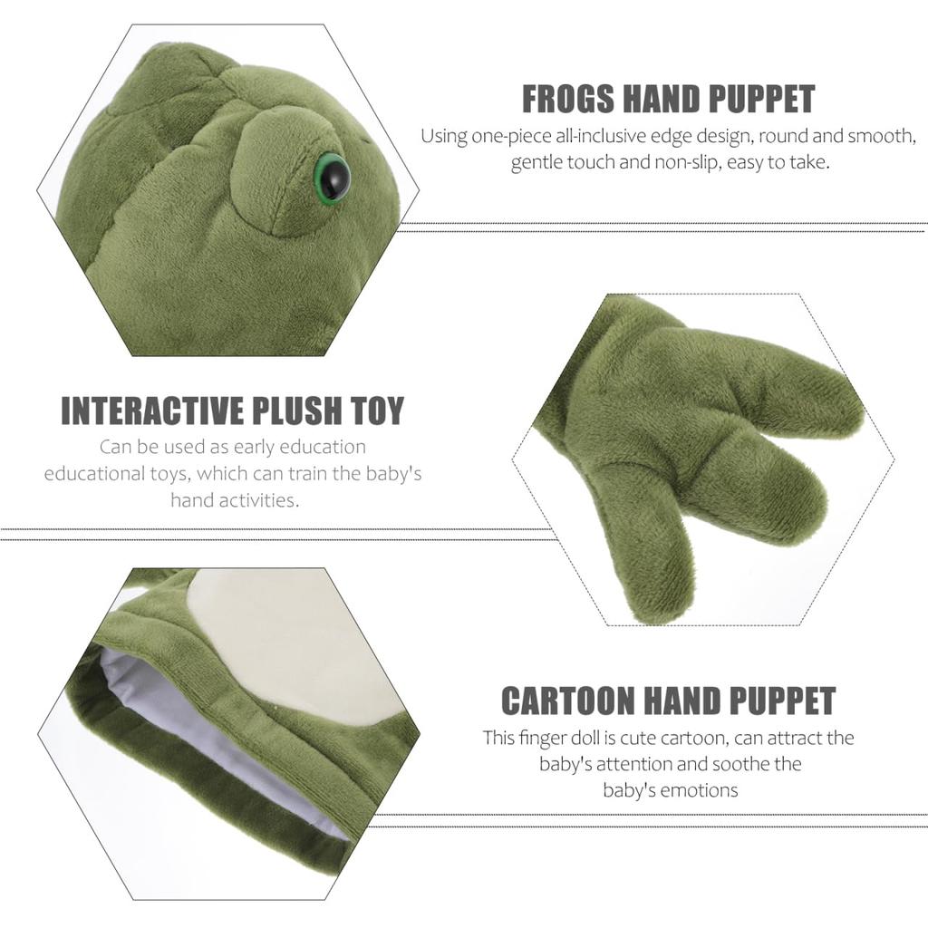 TOYANDONA Frog Hand Puppet, Plush Toy with Moving Mouth, Cute Ventriloquism Puppet for Parents and Children