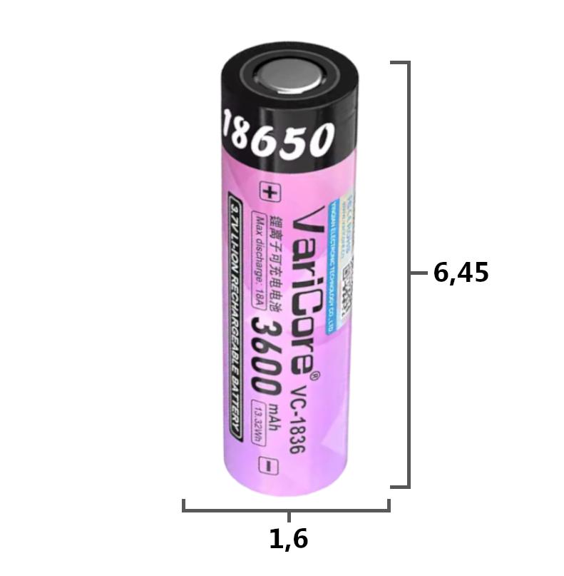 Аккумулятор Батарея Элемент Varicore Vc-1836 18650 Li-Ion 3.7V 3600 мАч