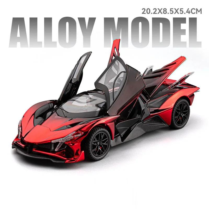 1:24 Модели Apollo Evo Ie из Сплава Спортивный Автомобиль Литые Игрушки Двери Открываются Звук Свет Машинки с Инерционным Механизмом Для Детских Дней Рождения