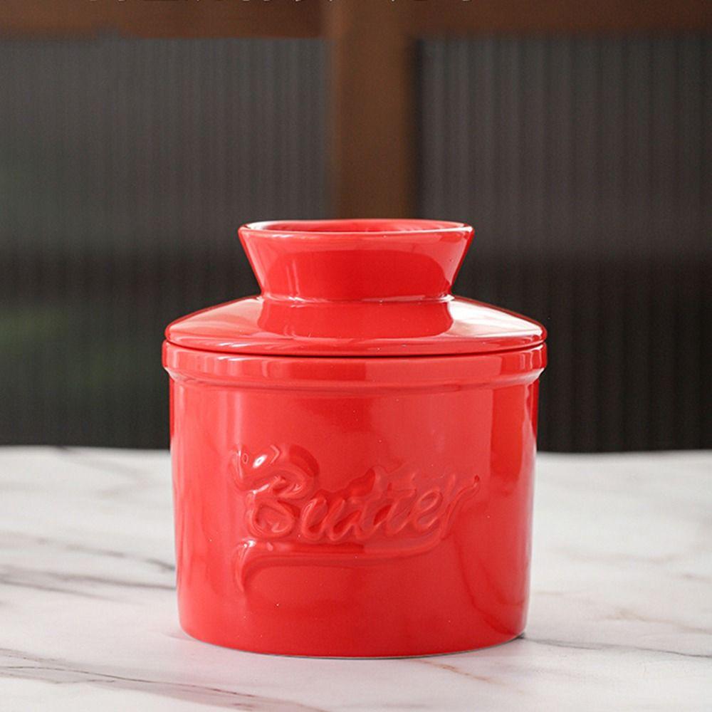 Glossy Finish Ceramic Butter Dish Handmade Butter Holder Easy To Clean Butter Bell Crock Home