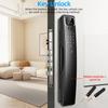 RAYKUBE Fully Automatic Tuya WiFi Smart Lock, Video Intercom, Remote Unlocking, Face Recognition