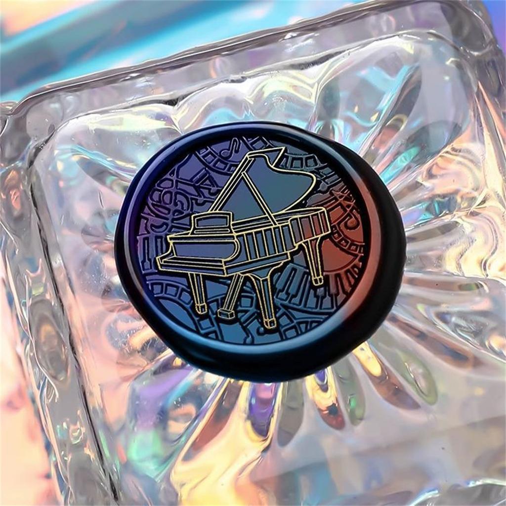 Печать из сургуча для запечатывания конвертов, приглашений, для DIY скрапбукинга, на музыкальную тематику, сменная головка для сургучной печати