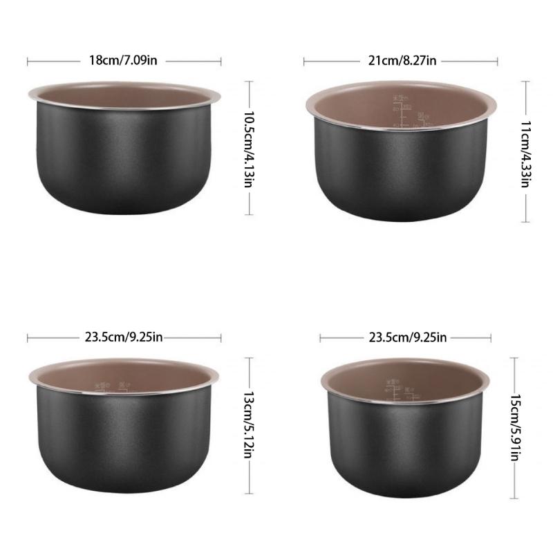 Универсальная сменная внутренняя кастрюля для рисоварки 2 л 3 л 4 л 5 л на выбор Антипригарное покрытие Безопасный дизайн с равномерным нагревом