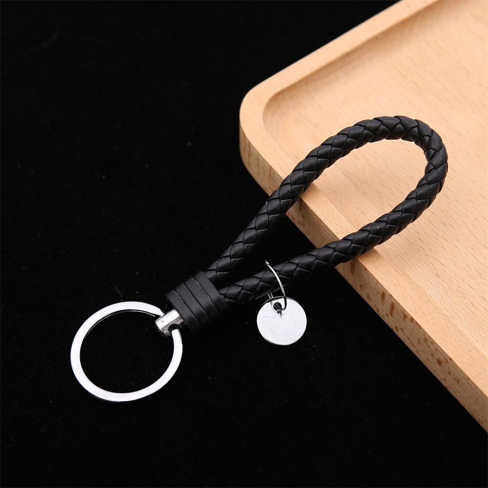 2Pcs Creative PU Leather Braided Rope Keychain Car Key Ring For Women Men Fashion Key Holder Accessories