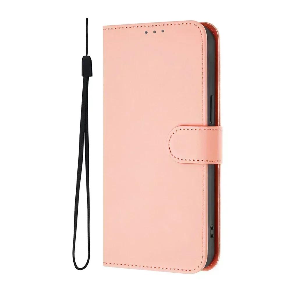 Solid Color Wallet Case for Tecno Pova 6 5 Neo 3 Spark 10 9 Pro 10C 9T 8C Shockproof Kickstand Card Slot Strap Phone Cover