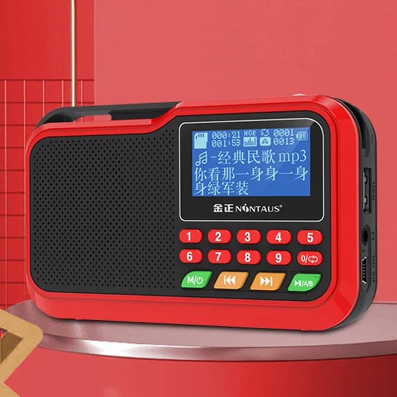 Портативный FM-радио, мини-радиоприемник, Bluetooth-динамик, музыкальный плеер с ЖК-дисплеем, поддержка громкой связи TFCard/USB/гарнитура