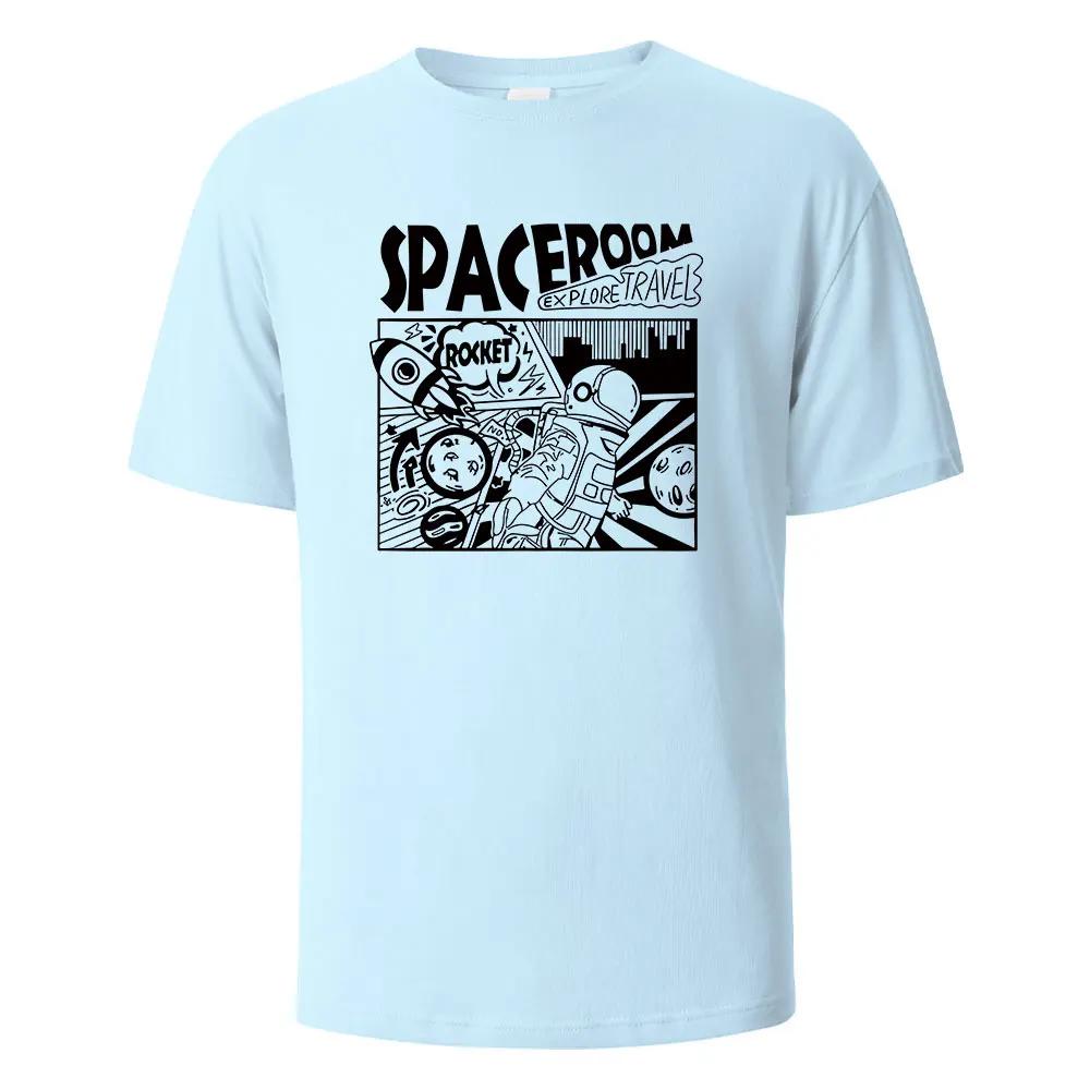 Мужская футболка с принтом Spaceroom Funny 100% хлопок оверсайз с коротким рукавом футболки для мужчин женщин летняя мода повседневные топы с круглым вырезом