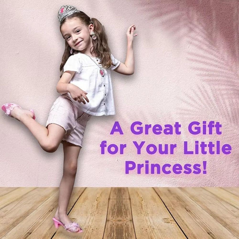 Pretend Play Girls Jewelry Toys Earrings Bracelet Crystal Shoes Toy Halloween