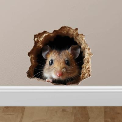 3D Наклейка в виде угловой линии мышиной норы ПВХ самоклеящаяся настенная наклейка