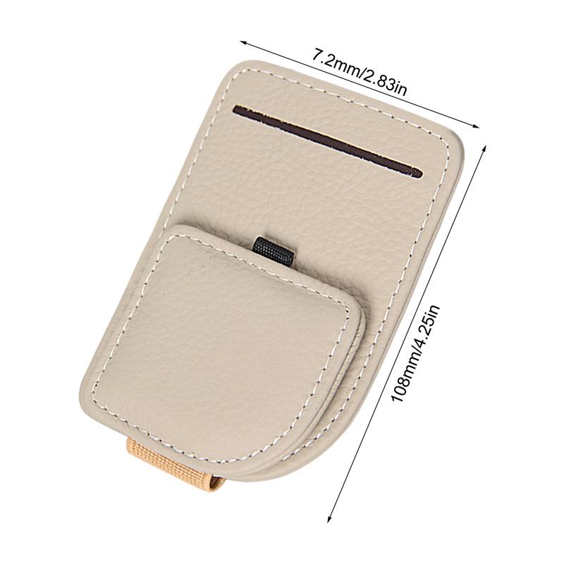 Футляр для солнцезащитных очков с магнитным козырьком, кожаный держатель для солнцезащитных очков, карман для автомобильного козырька, зажим для солнцезащитных очков, карман для хранения автомобильного козырька