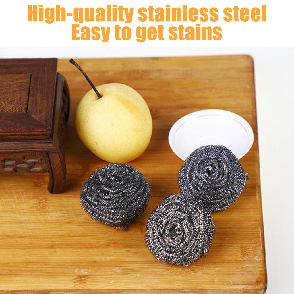 Steel Wire Cleaning Ball Brushes Household Cleaning Products Dishwashing Sponges with Wire Kitchen Tools Remove Rust and Burnt