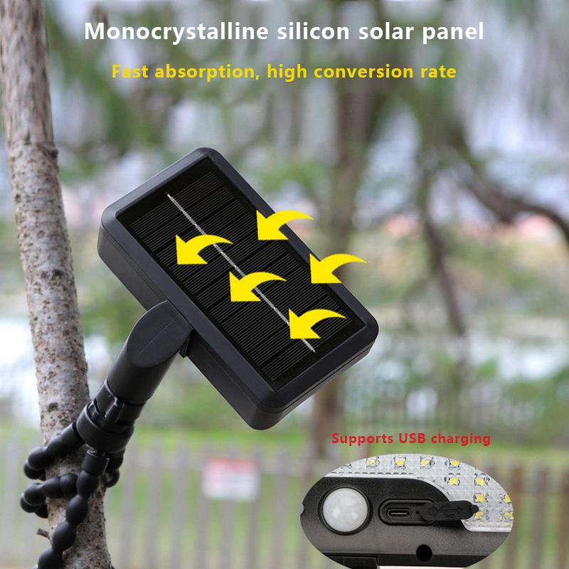 Household Split Lighting Solar Motion Sensor Light 360° Rotatable Lamp Octopus Bracket Usb Charge Lighting For Outdoor Camp