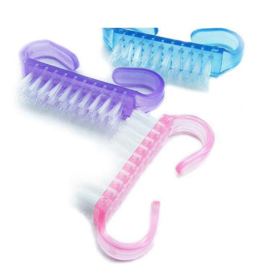 Nail Art Dust Cleaning Brush Scrubbing Manicure Pedicure Small Angle Clear Tools