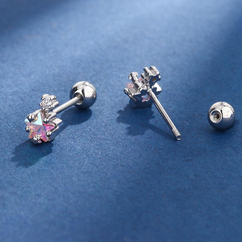 1 пара сережек-гвоздиков из циркония в форме звезды для женщин и девочек, ушные косточки, гвоздики, украшения для ушей, вечерние украшения, аксессуары, подарки