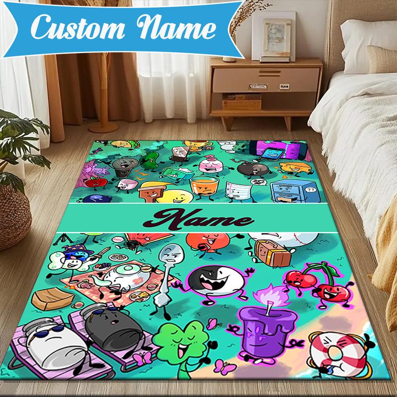 Custom Name Colorful Dream Island Rug for Living Room, Game Rooms, Office, Bedroom, Floor Mat Playful Design, fan gifts Christmas decor