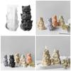Multipurpose Cats Candle Stand Sturdy Silicone Plaster Mold for Elegant Home Decoration Wedding and Festive Occasions