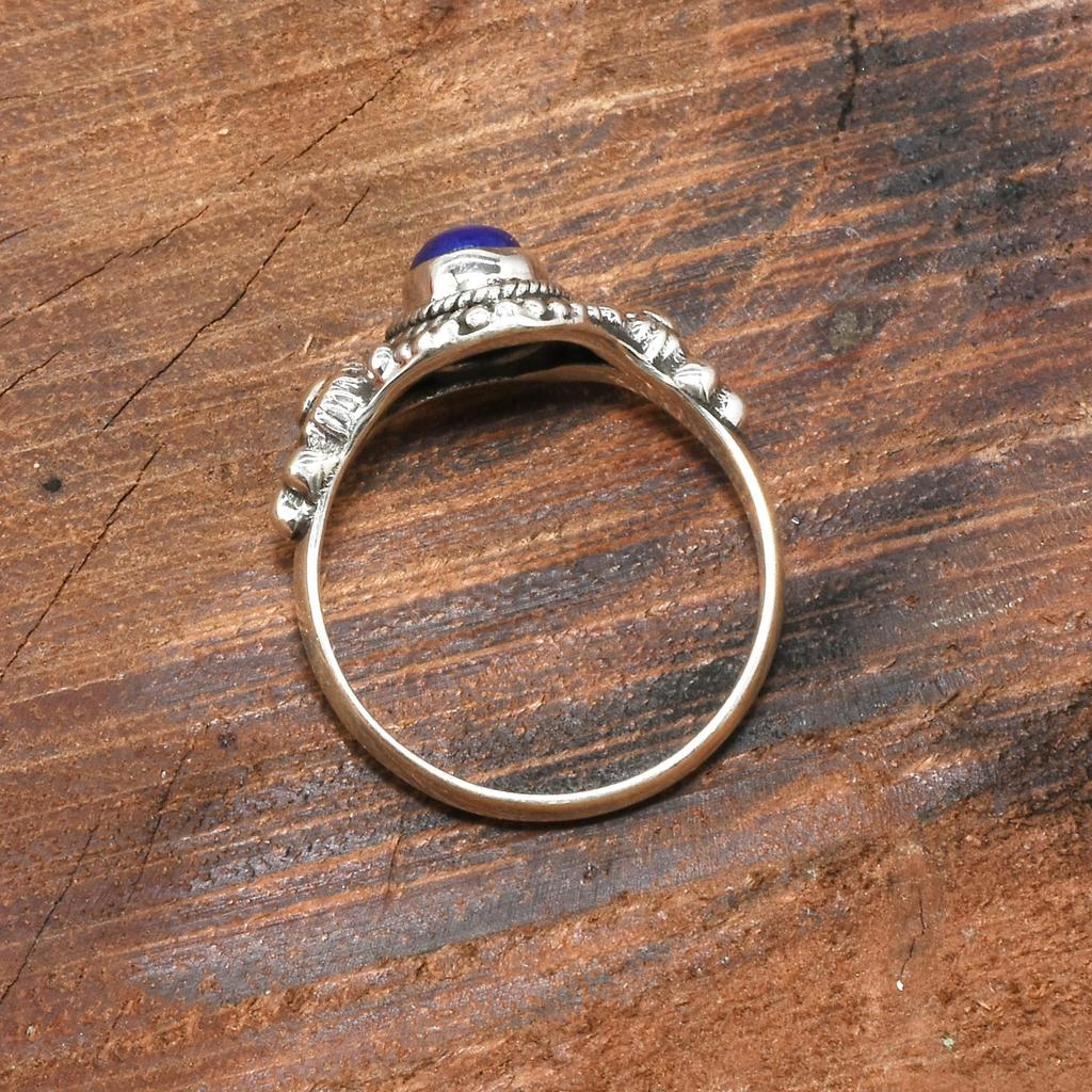 Natural Lapis Lazuli Silver Ring | 925 Sterling Silver Ring | Lapis Lazuli Gemstone Ring | Handmade Silver Ring | Engagement Ring | 8 US