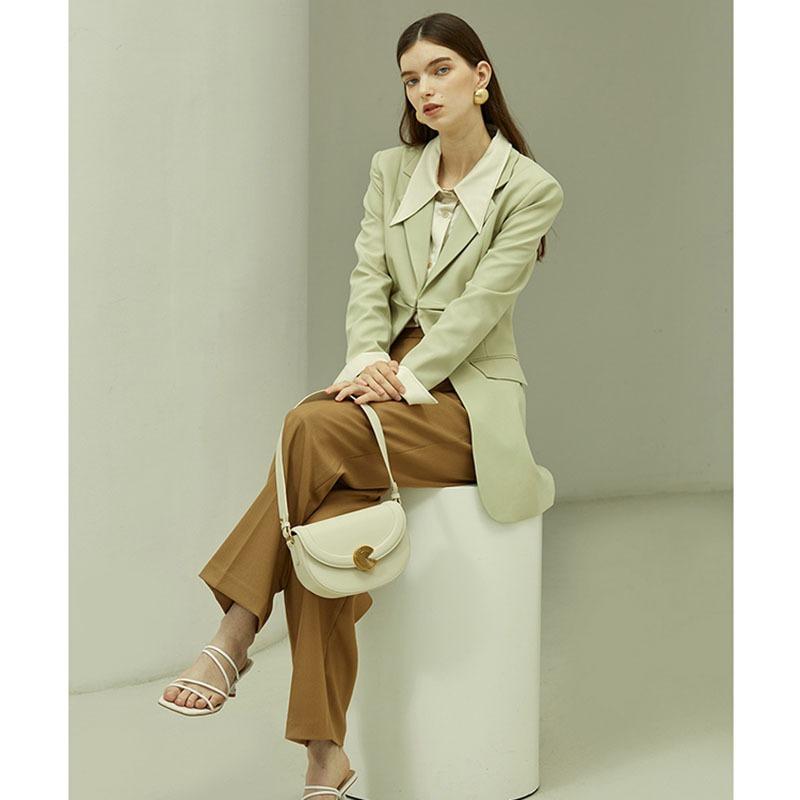 Handbag Niche Half Round Saddle Bag Women's Shoulder Strap Genuine Leather Shoulder Bag Cowhide Straddle Bag