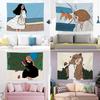 Cartoon Girl Life Photo Hanging Cloth Home Wall Decoration Tapestry Office Living Room Tapestry