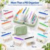 A8 Waterproof Pill Pouch Set-14pcs Bags Inside, Pill Organizer Binder-Coded Pouches, Leakproof Reusable Zippered Storage Case, Air Tight Pocket Color