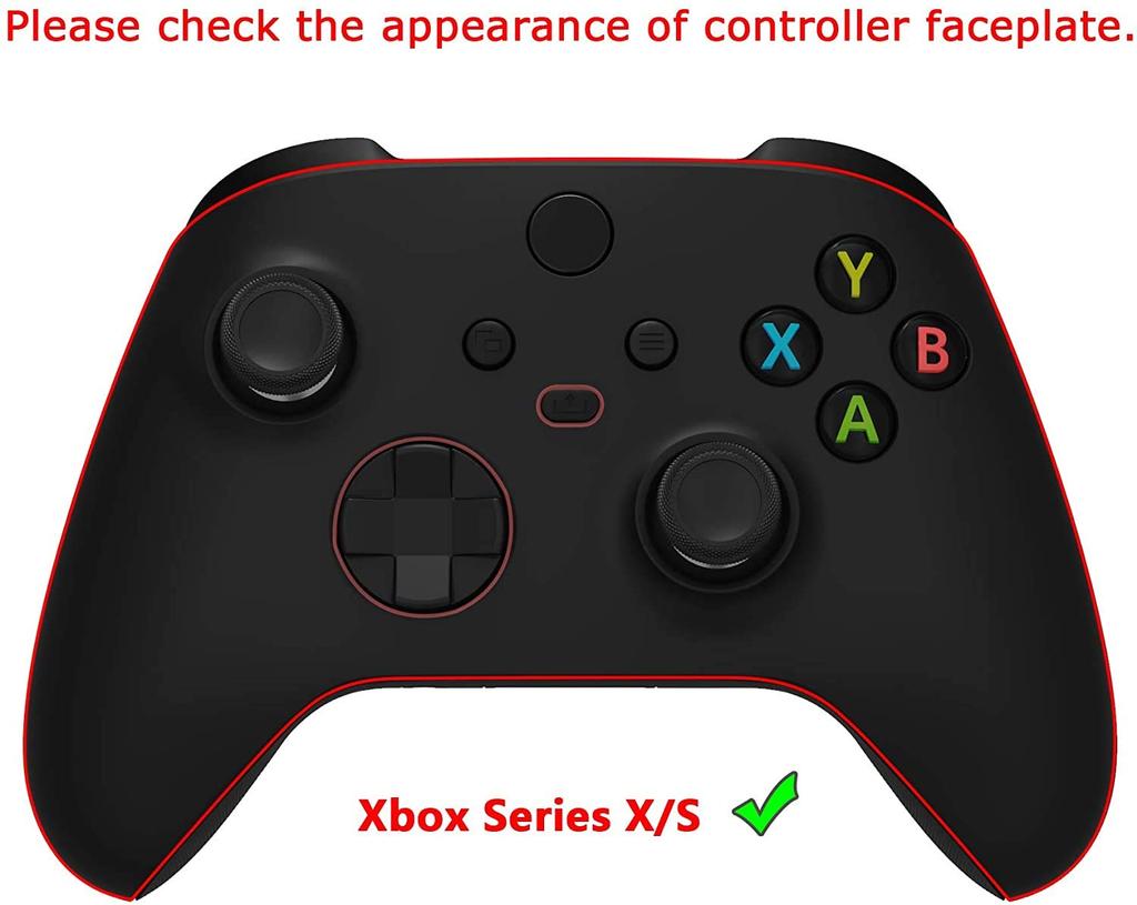 eXtremeRate Full Shell Button Set for Xbox Series X S Clear Replacement Side Rail Grip Front Backplate Cover for Xbox Core Wireless Controller