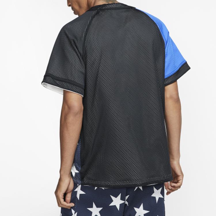 Nike Бейсбольная куртка с короткими рукавами Lab Nrg Fog на молнии для сезона «Снова в школу», мужские топы, камуфляжные, синие, черные AV8269-010