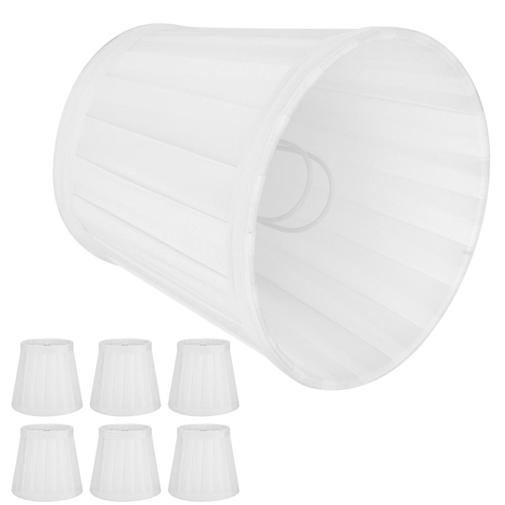 6PCS Barrel Shape Chandelier Lampshade Fabric Pleated Lamp Shade  Hotel Decor