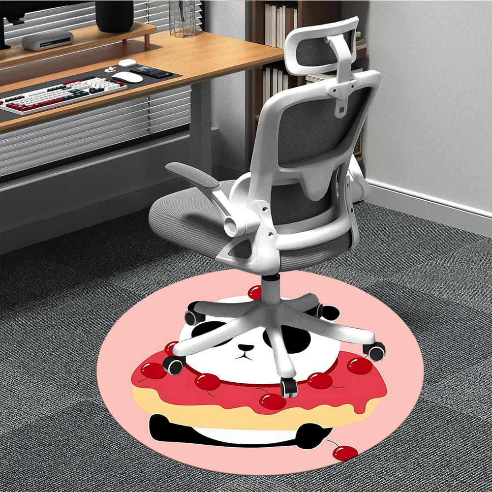 1pc Panda Donut Office Round Area Rug, Indoor Mat Suitable For Office, Under Office Chairs Bedroom Living Room Home Decor, Room Deco