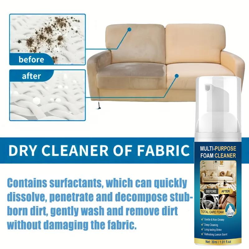 Powerful Fabric Sofa Foam Dry Cleaner, Multi-Functional Care Product, Strong Penetration,Effective Stain Removal,No Water Needed