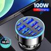 100 Вт 10 портов Автомобильное зарядное устройство Быстрая зарядка PD QC3.0 USB C Автомобильное зарядное устройство для телефона Адаптер Type C в автомобиле Для iPhone Samsung Huawei Xiaomi