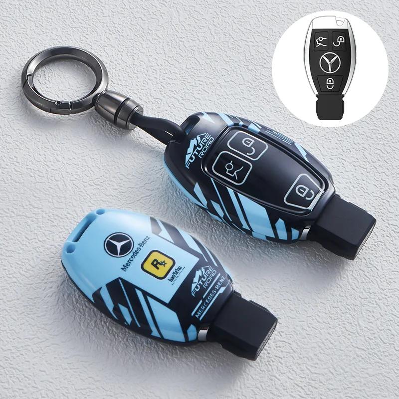SUG2 Car Key Case Cover for Mercedes Benz C S A Class W206 W223 S350 C260 C300 S400 S450 S480 S500 Smart Key Holder Keychain