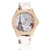 Watch Love Vintage Heart Paris Eiffel Tower Womens Quartz Watch Girls Ladies Casual Wristwatch