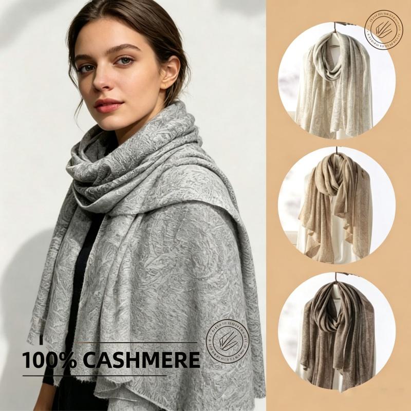 100% Кашемир 70x180 см Платок-шарф с принтом Женский Легкий Дышащий Вязаный Шаль-пашмина Дорожная накидка Платок Всесезонный Шикарный Для многослойности