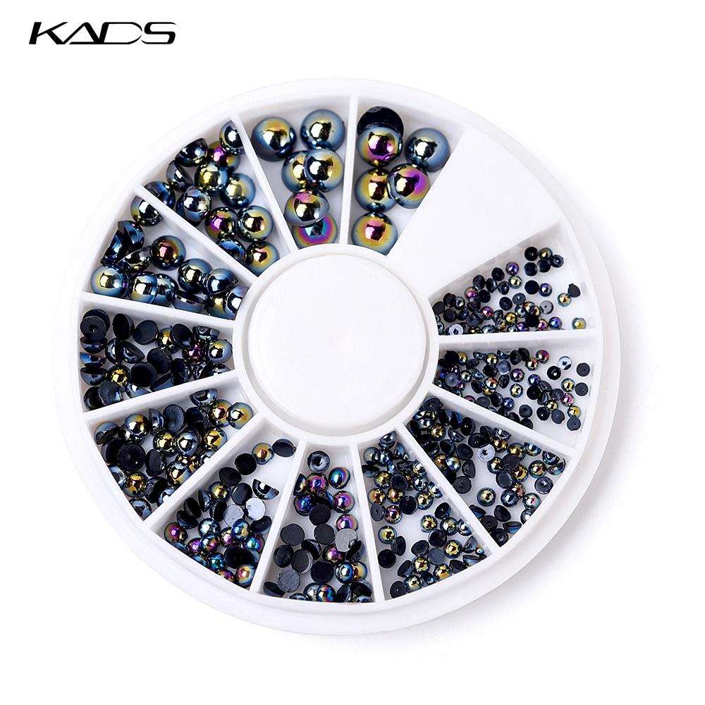 kads Модные 4 дизайна, блестящие жемчужные бриллианты, 3d дизайн ногтей, стразы, украшения для ногтей, набор украшений для дизайна ногтей «сделай сам»
