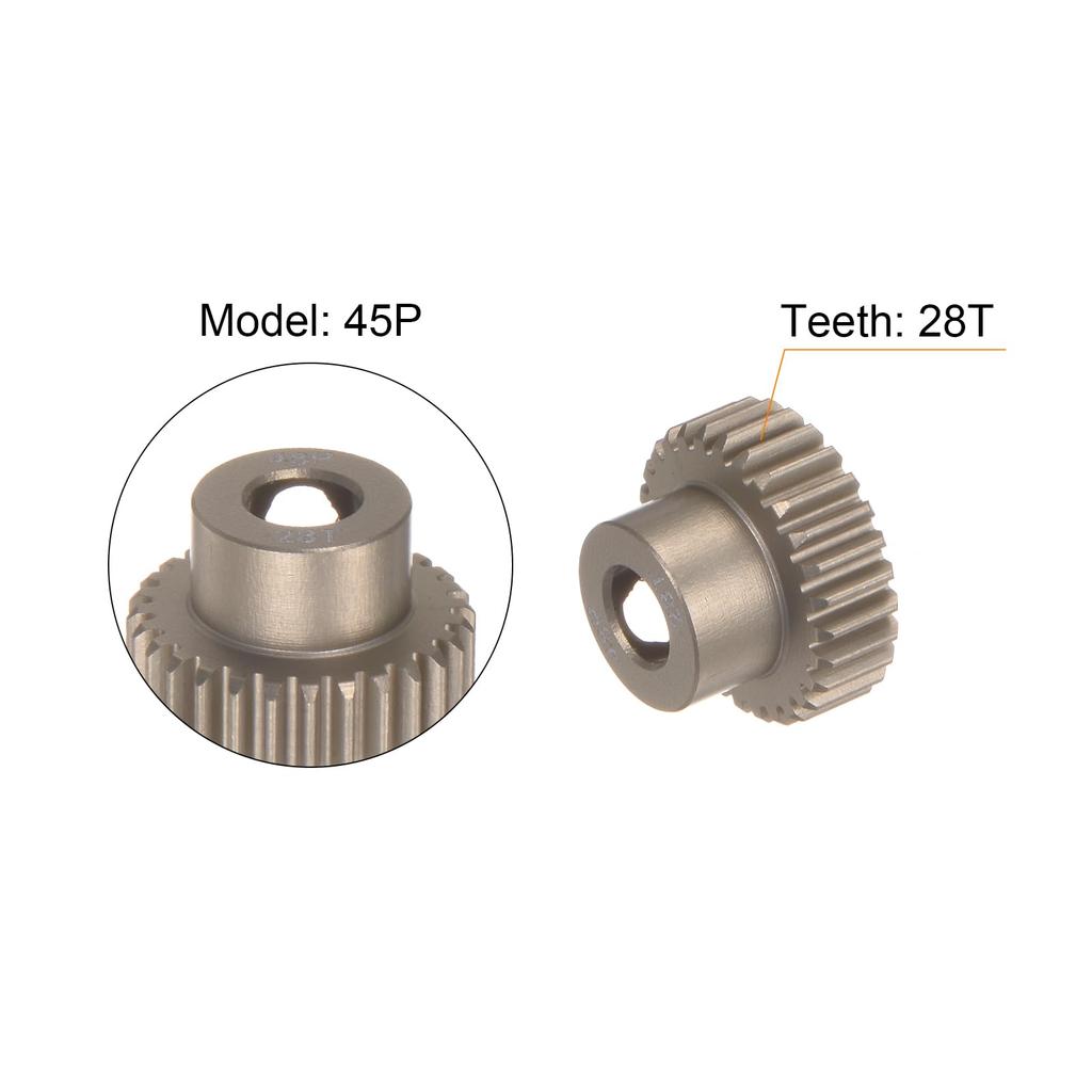 uxcell 48P Pinion Gear Set with 3.175mm (1/8") Shaft, 25T, 26T, 27T, 28T Aluminum Alloy Motor Gears for 1/10 RC Car (Set of 4)
